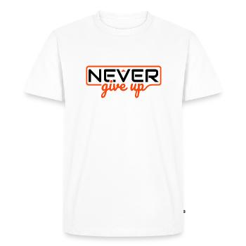N’abandonnez jamais - T-shirt Premium bio Homme - blanc - Devant - Nico (187cm)
