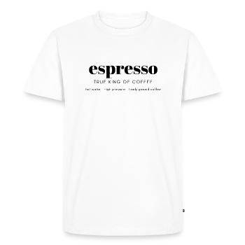 Espresso - le vrai roi du café - T-shirt Premium bio Homme - blanc - Devant - Nico (187cm)