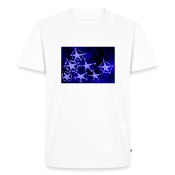 7 ÉTOILES BLEUES - T-shirt Premium bio Homme - blanc - Devant - Nico (187cm)