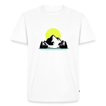 Mountains - Men's Premium Organic T-Shirt - white - Front - Nico (187cm)