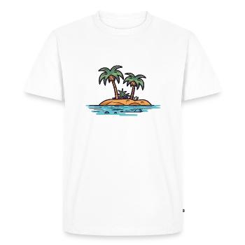 Ile aux palmiers - T-shirt Premium bio Homme - blanc - Devant - Nico (187cm)