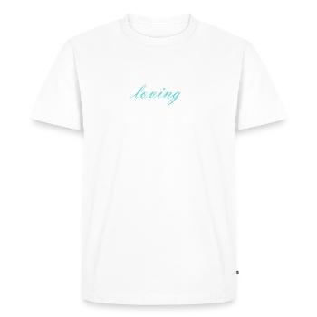 Aimer le minimalisme - T-shirt Premium bio Homme - blanc - Devant - Nico (187cm)