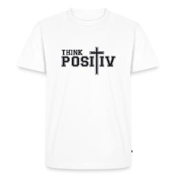 Penser positif - T-shirt Premium bio Homme - blanc - Devant - Nico (187cm)