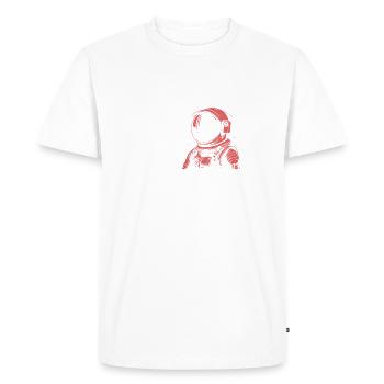 Red Astronaut: Urban Streetwear Design - Men's Premium Organic T-Shirt - white - Front - Nico (187cm)