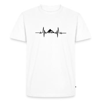 Heartbeat Snow-capped mountain - Men's Premium Organic T-Shirt - white - Front - Nico (187cm)