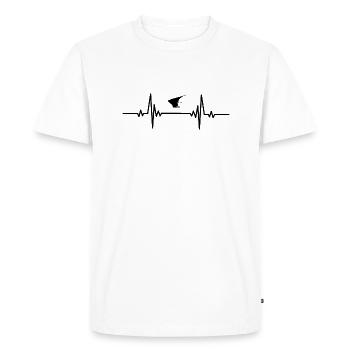 Glisse non motorisée à battement de cœur - T-shirt Premium bio Homme - blanc - Devant - Nico (187cm)