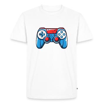 Logo de la manette Gamer - T-shirt Premium bio Homme - blanc - Devant - Nico (187cm)