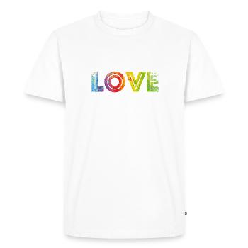 Couleurs de l’AMOUR mouchetées - T-shirt Premium bio Homme - blanc - Devant - Nico (187cm)