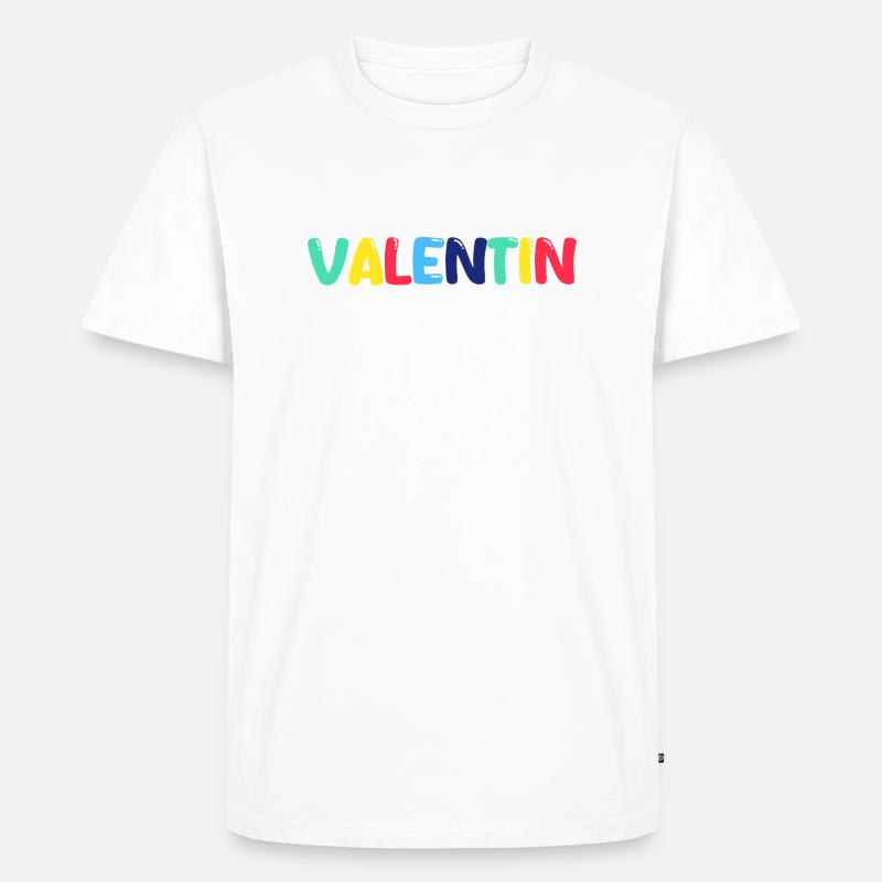 Name - Valentin - Männer Premium Bio T-Shirt - Weiß