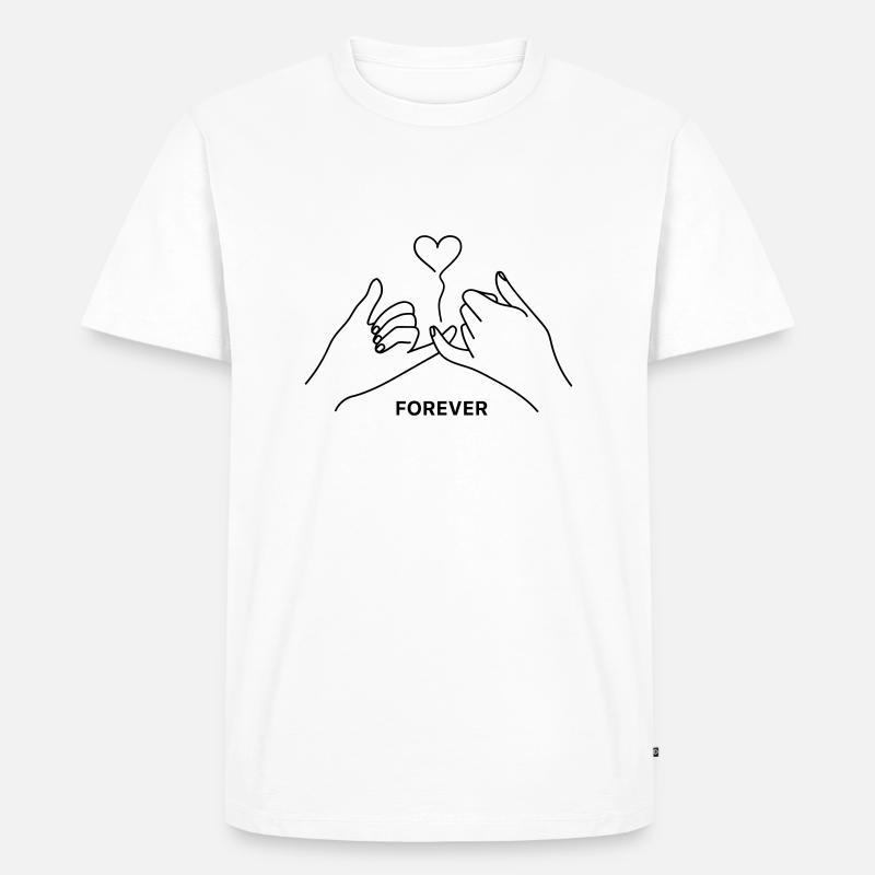 forever herz - Männer Premium Bio T-Shirt - Weiß