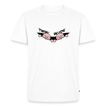 Jumeaux À L’intérieur Jumeaux 2 Bébés Ventre Enceinte - T-shirt Premium bio Homme - blanc - Devant - Nico (187cm)