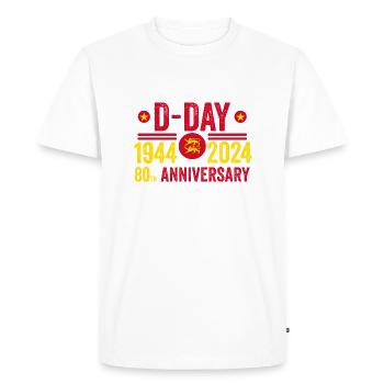 Normandy D-Day 80th Anniversary 1944 2024 - Men's Premium Organic T-Shirt - white - Front - Nico (187cm)