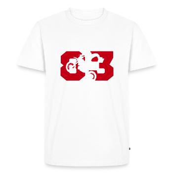 Moto 83 motard - T-shirt Premium bio Homme - blanc - Devant - Nico (187cm)