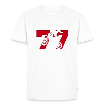 Moto 77 motard - T-shirt Premium bio Homme - blanc - Devant - Nico (187cm)