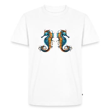 Seahorse 2 - Men's Premium Organic T-Shirt - white - Front - Nico (187cm)