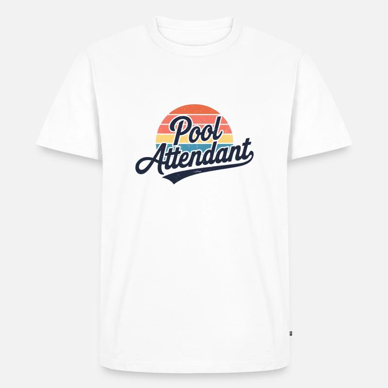 Humor am Pool - Männer Premium Bio T-Shirt - Weiß