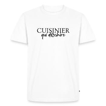 cuisinier qui déchire - T-shirt Premium bio Homme - blanc - Devant - Nico (187cm)