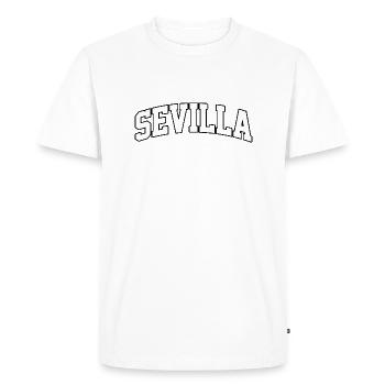 Sevilla logo: Collegiate design in Andalusian style v - Men's Premium Organic T-Shirt - white - Front - Nico (187cm)