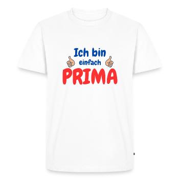 Je vais bien - T-shirt Premium bio Homme - blanc - Devant - Nico (187cm)