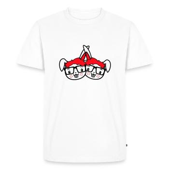 2 Bunnies Nerds Geek Hornglasses Équipe Amis Crew - T-shirt Premium bio Homme - blanc - Devant - Nico (187cm)