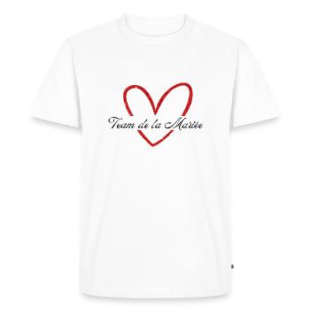 Red Heart Glitter Bride Team - Men's Premium Organic T-Shirt - white - Front - Nico (187cm)