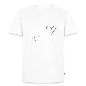 Hearts Glitter Frame - Men's Premium Organic T-Shirt - white - Front - Nico (187cm)