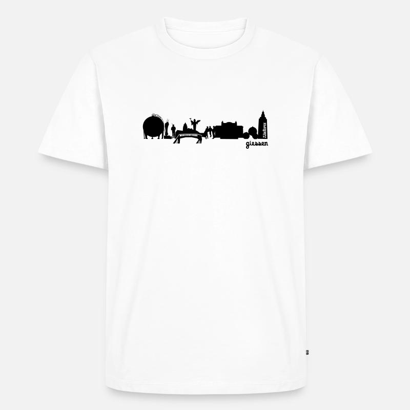 Gießen Skyline - Männer Premium Bio T-Shirt - Weiß