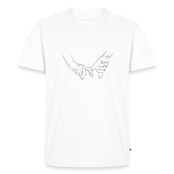 Main dans la main couple romantique - T-shirt Premium bio Homme - blanc - Devant - Nico (187cm)