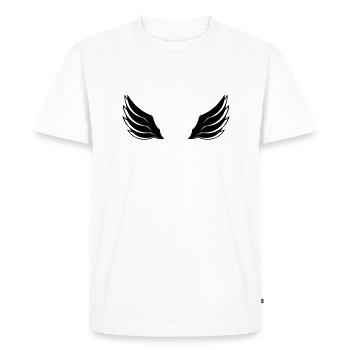 fly wing design logo feathers cool angel deco - Men's Premium Organic T-Shirt - white - Front - Nico (187cm)