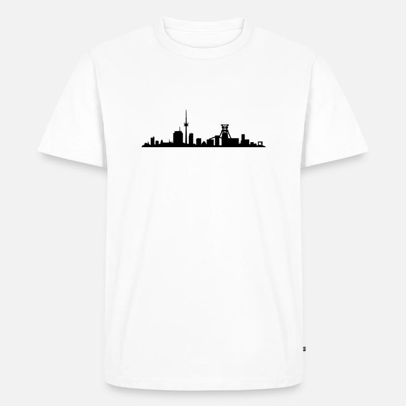 Skyline Essen - Männer Premium Bio T-Shirt - Weiß