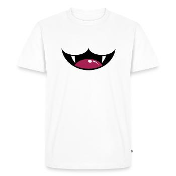 Sourire de chat - T-shirt Premium bio Homme - blanc - Devant - Nico (187cm)