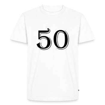 50 - Men's Premium Organic T-Shirt - white - Front - Nico (187cm)