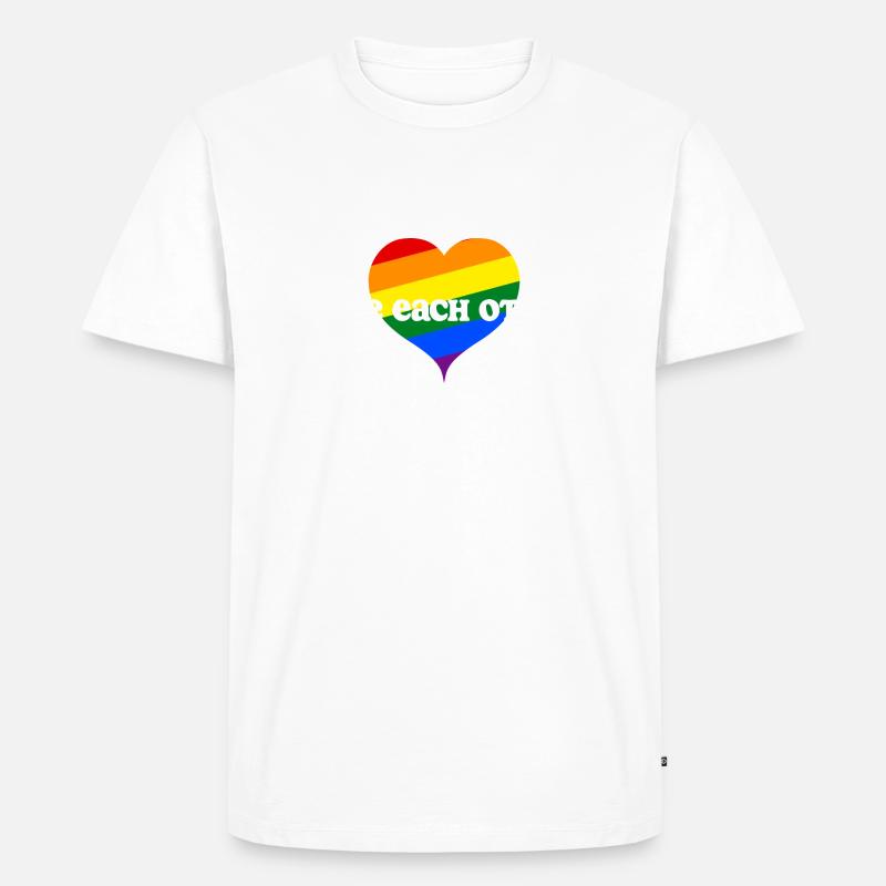 Love Each Other Pride Regenbogen - Männer Premium Bio T-Shirt - Weiß