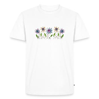 Fleur - T-shirt Premium bio Homme - blanc - Devant - Nico (187cm)
