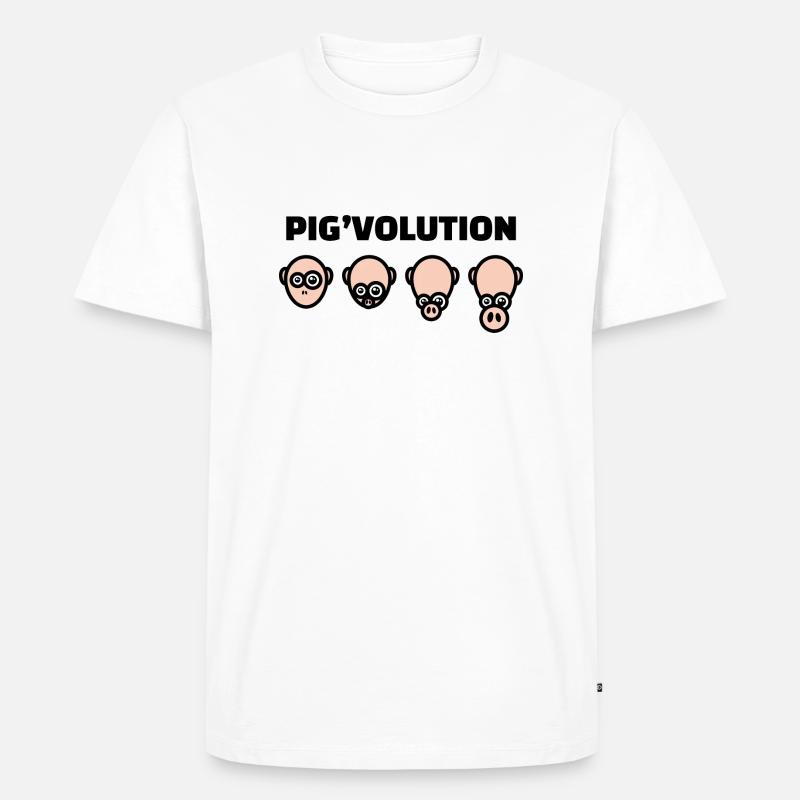 Pig'volution - évolution de l'homme - T-shirt Premium bio Homme - blanc