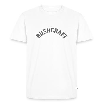 Bushcraft Stenced Halbrund - Männer Premium Bio T-Shirt - Weiß - Vorne - Nico (187cm)