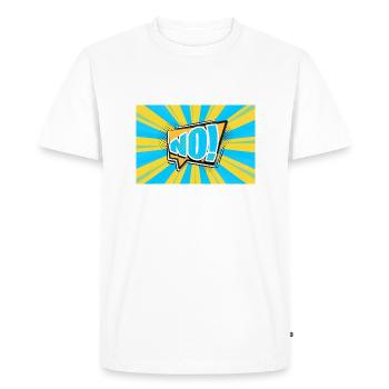 No! Comic Style Bubble Graffiti Lettering - Men's Premium Organic T-Shirt - white - Front - Nico (187cm)