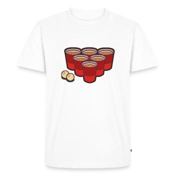 Beer Pong Cups and Balls - Men's Premium Organic T-Shirt - white - Front - Nico (187cm)