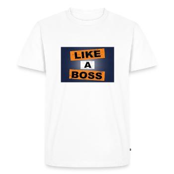 Turn the Page saying lettering - Men's Premium Organic T-Shirt - white - Front - Nico (187cm)