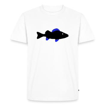 Poisson perche - T-shirt Premium bio Homme - blanc - Devant - Nico (187cm)
