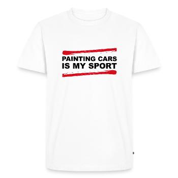Painting Cars Is My Sport - Auto Lacquer Gift - Men's Premium Organic T-Shirt - white - Front - Nico (187cm)