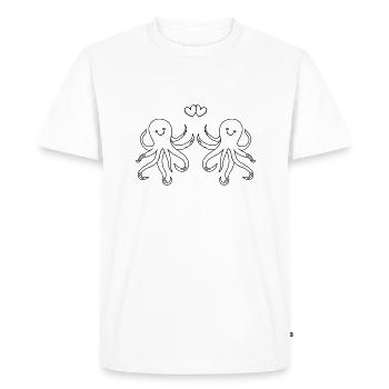 Poulpe Amour de poulpe - T-shirt Premium bio Homme - blanc - Devant - Nico (187cm)