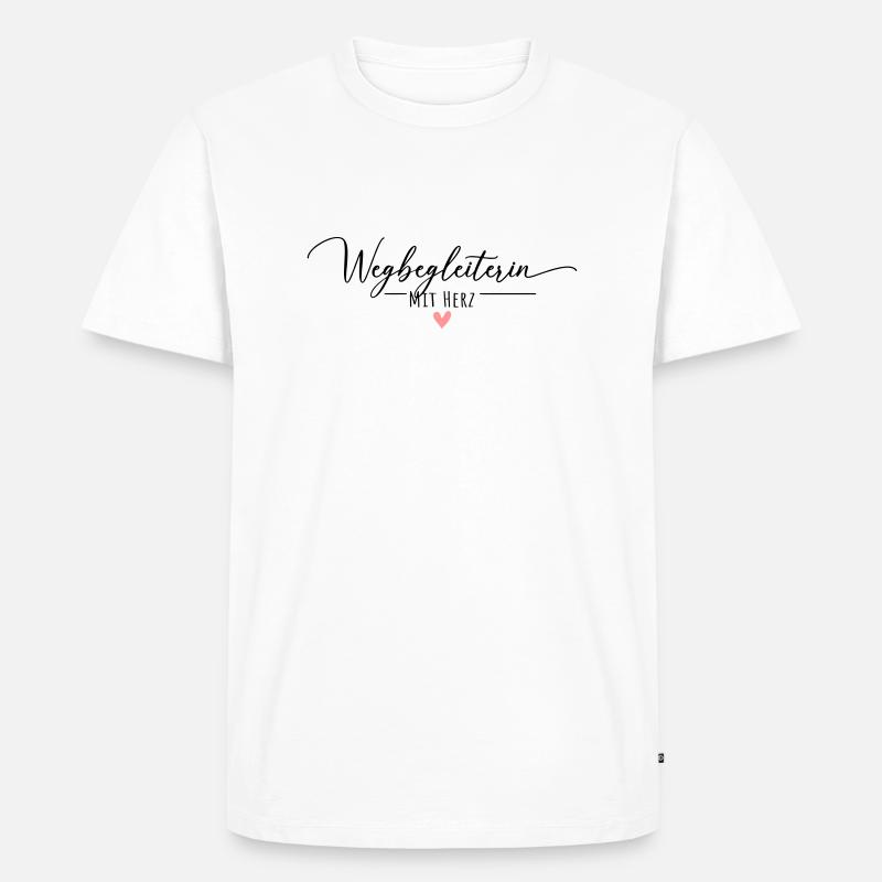 Wegbegleiterin mit Herz - Männer Premium Bio T-Shirt - Weiß