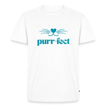 T shirt ronronnement / chats avec ronronnements mignons - T-shirt Premium bio Homme - blanc - Devant - Nico (187cm)