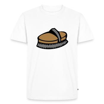 horse brush - Men's Premium Organic T-Shirt - white - Front - Nico (187cm)