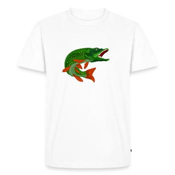 Brochet, brochet - T-shirt Premium bio Homme - blanc - Devant - Nico (187cm)