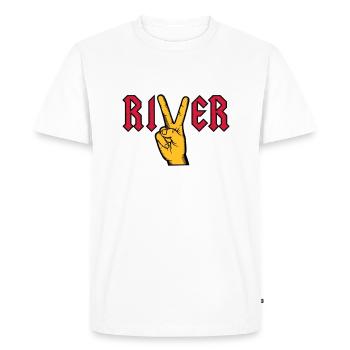 Fleuve Viktory main multicolore - T-shirt Premium bio Homme - blanc - Devant - Nico (187cm)