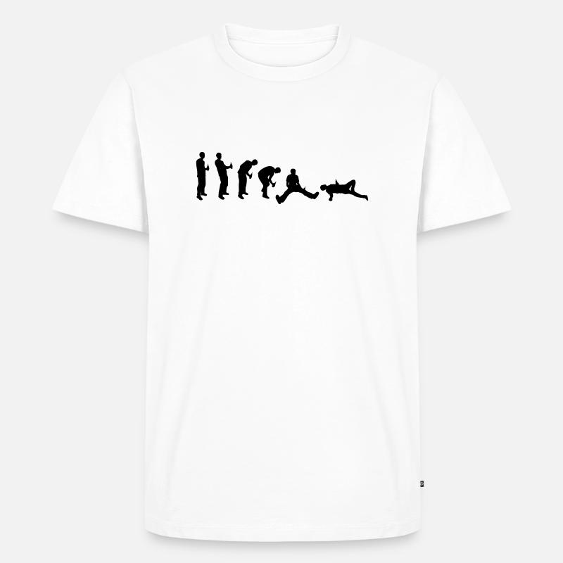 Drunk evolution - Männer Premium Bio T-Shirt - Weiß