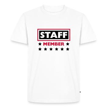 Staff Member Friends Team Staff Crew Logo - Men's Premium Organic T-Shirt - white - Front - Nico (187cm)
