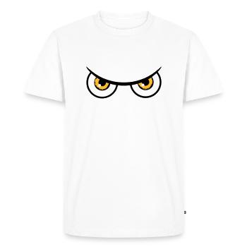 Evil eyes dangerous Owl - Men's Premium Organic T-Shirt - white - Front - Nico (187cm)